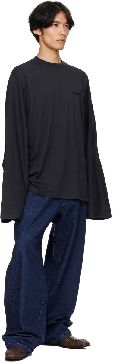 Majica kratkih rukava VETEMENTS VETEMENTS Logo Cut-Up Longsleeve T-Shirt Crna | UH76LS580B, 3