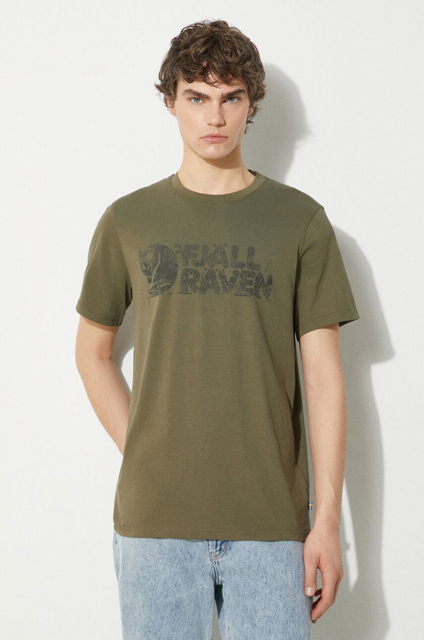 Majica kratkih rukava FJÄLLRÄVEN Lush Logo Graphic T-shirt Zelena | F12600219.625
