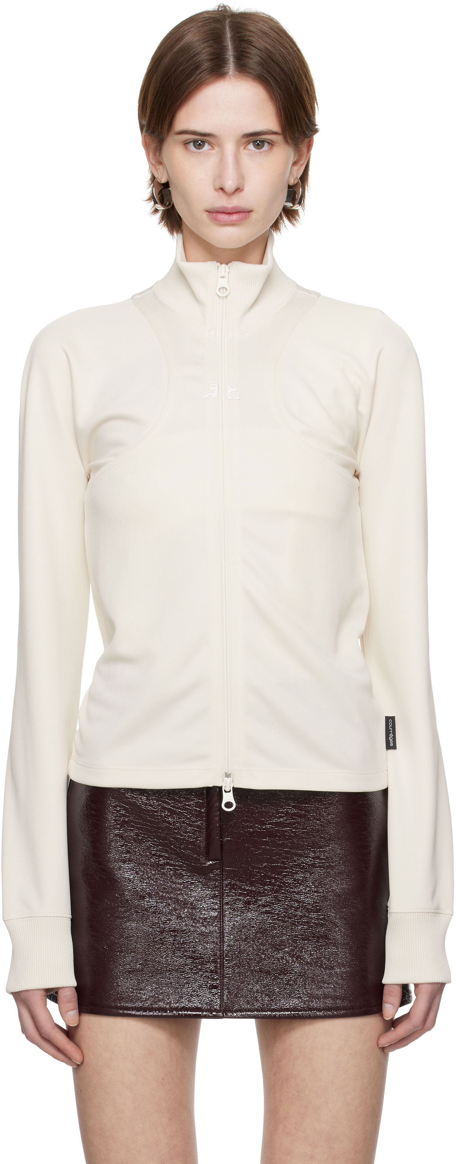 Džemper Courrèges Courrèges Scuba Interlock Track Jacket Bijela | 125JVE110JS0091, 0