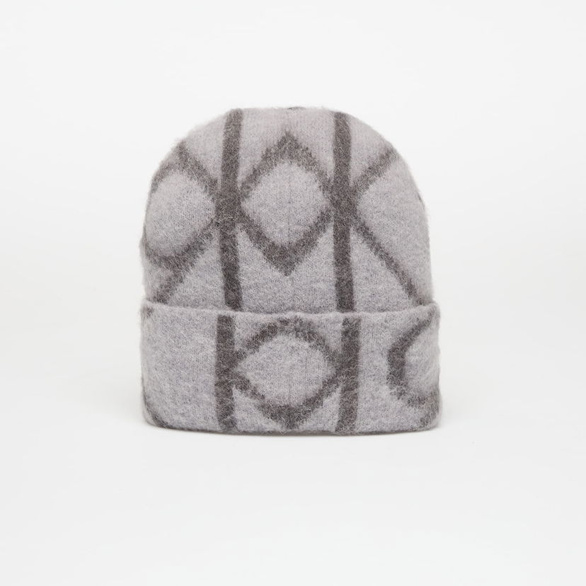 Kapica CALVIN KLEIN Emblem Aop Brushed Beanie Siva | LV04D8071G N3Z