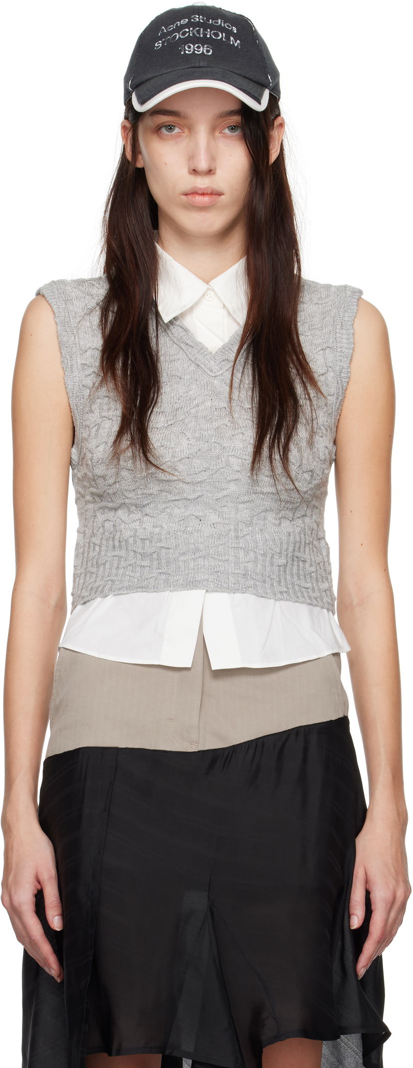 Džemper Acne Studios Layered Vest Siva | A60539-