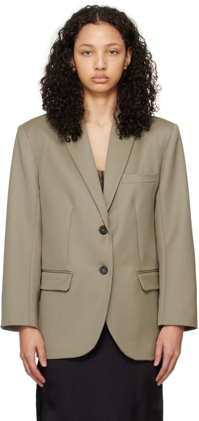 Kaputi Anine Bing Quinn Single-Breasted Blazer Zelena | A-01-7073-250
