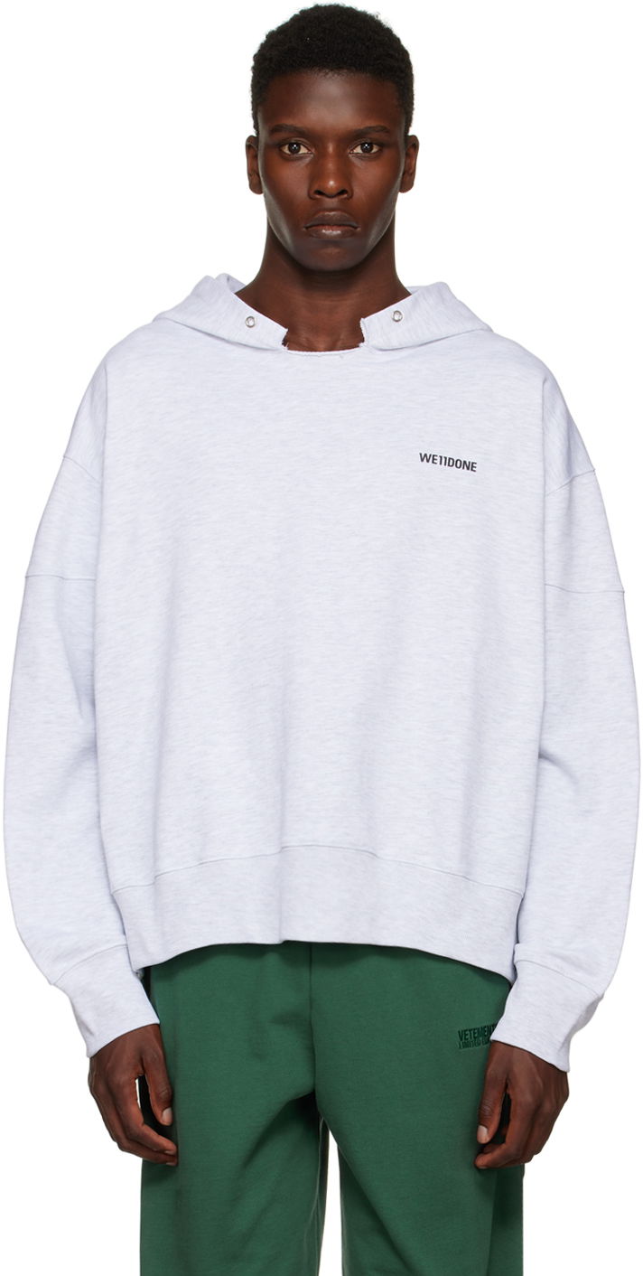 Dukserice We11done We11done Raw Edge Hoodie Siva | WD-TH3-22-867-U-GY