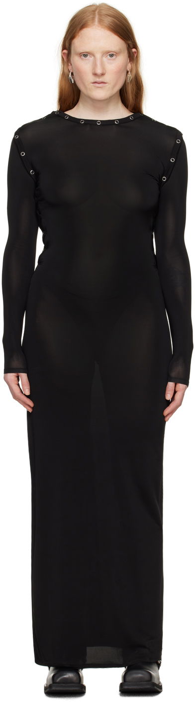 Haljina Y/PROJECT Black Snap Off Maxi Dress Crna | 104DR003