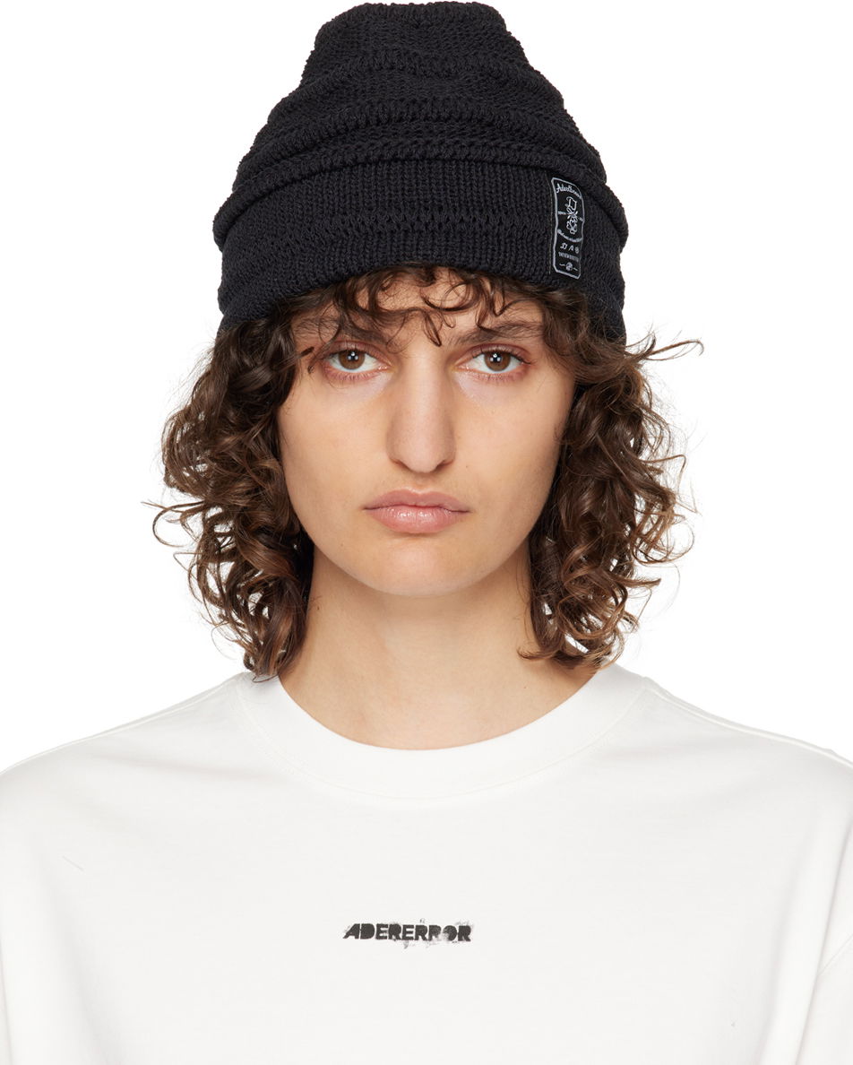 Kapica ADER ERROR Montblanc Black Knitted Beanie Crna | BMADSSHW0503BK, 0