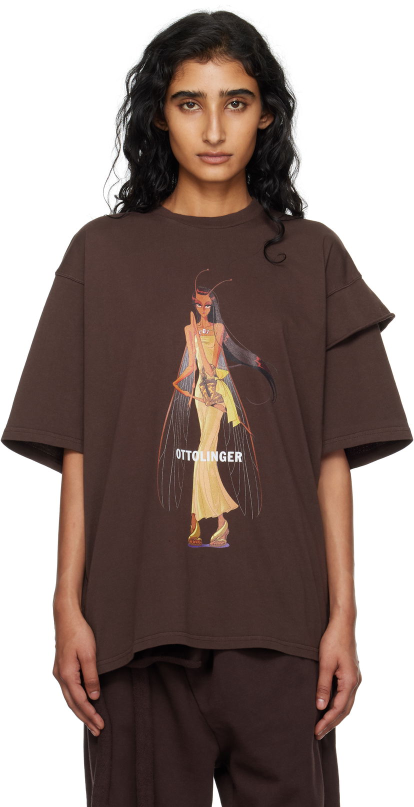 Majica kratkih rukava Ottolinger Ottolinger Deconstructed Boxy T-Shirt Smeđa | 115-102415-05