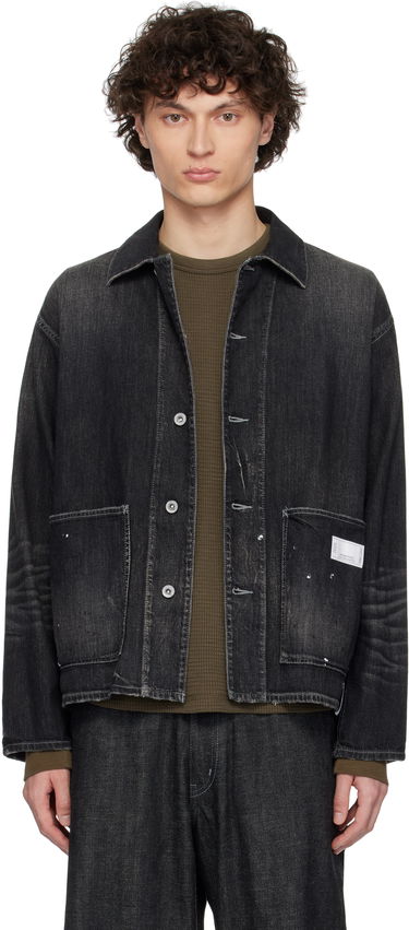 Jakna Neighborhood Neighborhood Washed Denim Coverall Jacket Crna | 251SPNH-JKM02, 0