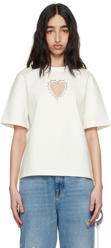 Majica kratkih rukava Area AREA Crystal Heart Cutout Relaxed T-Shirt Bijela | 0000TS0026FA01, 0