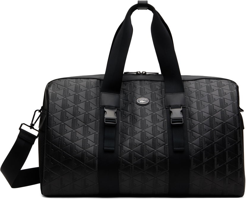 Putna torba Lacoste Lacoste Nomogram Leather Weekend Bag Crna | NH4839MR_000