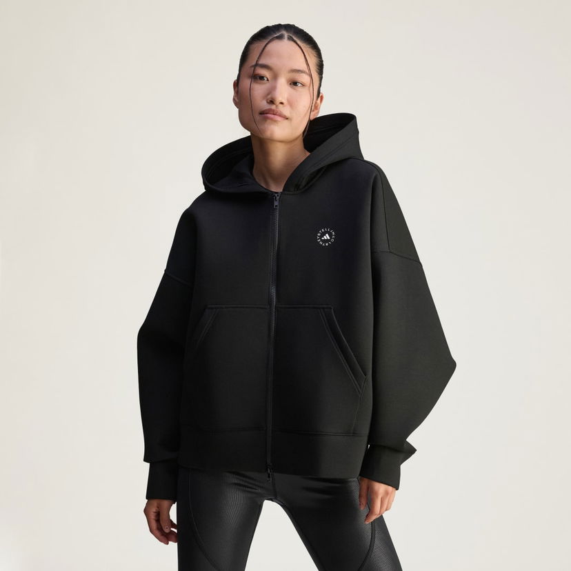 Dukserice adidas Performance Stella McCartney Scuba Full-Zip Hoodie Crna | JV7036