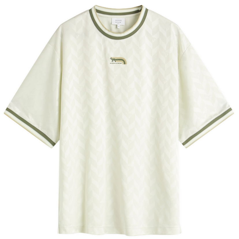 Majica kratkih rukava MAISON KITSUNÉ Maison Kitsuné Jacquard Flash Fox Oversize T-Shirt Bijela | OM00118KJ7021-0170