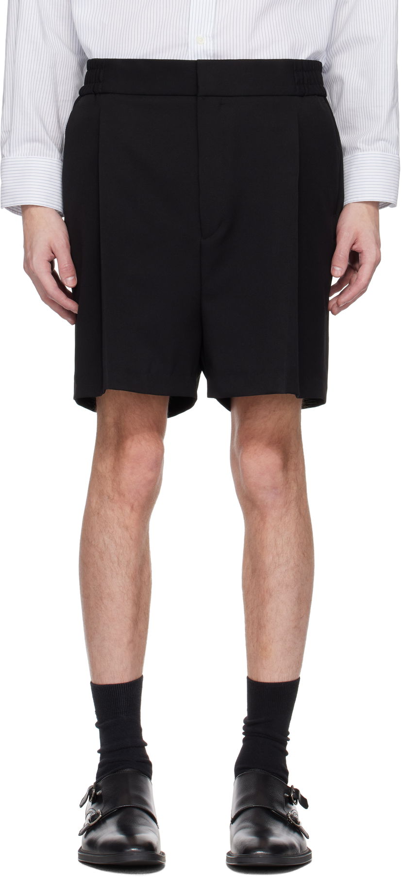 Kratke hlače BOSS Hugo Pleated Shorts Crna | 50540339