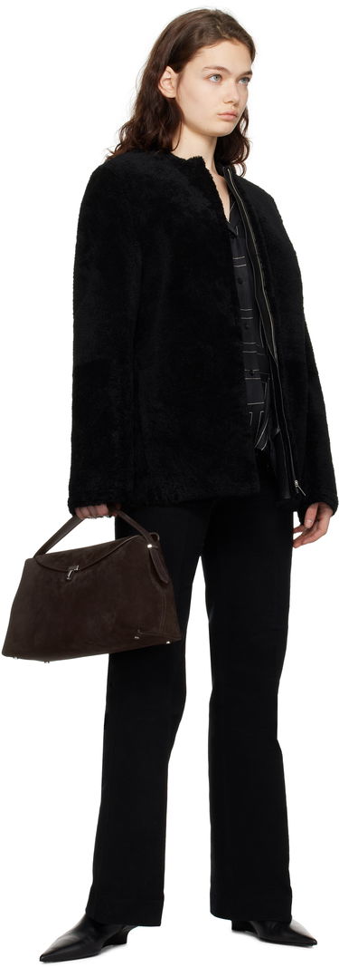 Jakna TOTEME TOTEME Zipped Teddy Shearling Jacket Crna | 251-WRO0184-LE0048, 3
