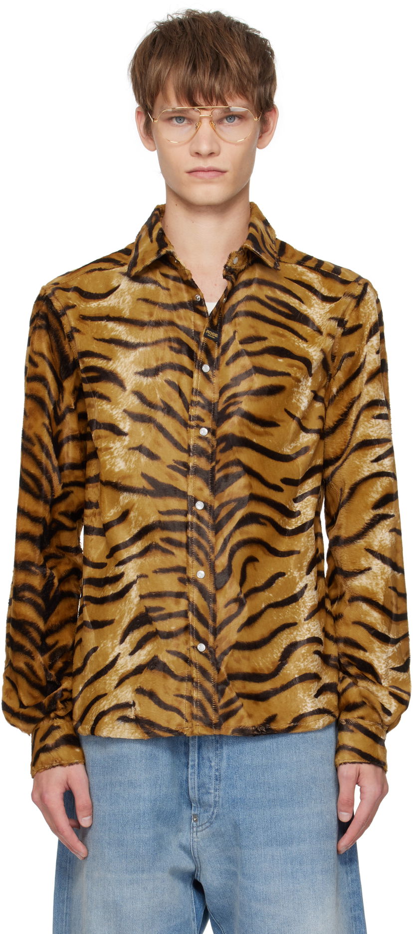 Košulja Martine Rose Martine Rose Slim Fit Tiger Print Shirt Smeđa | 483WF06719