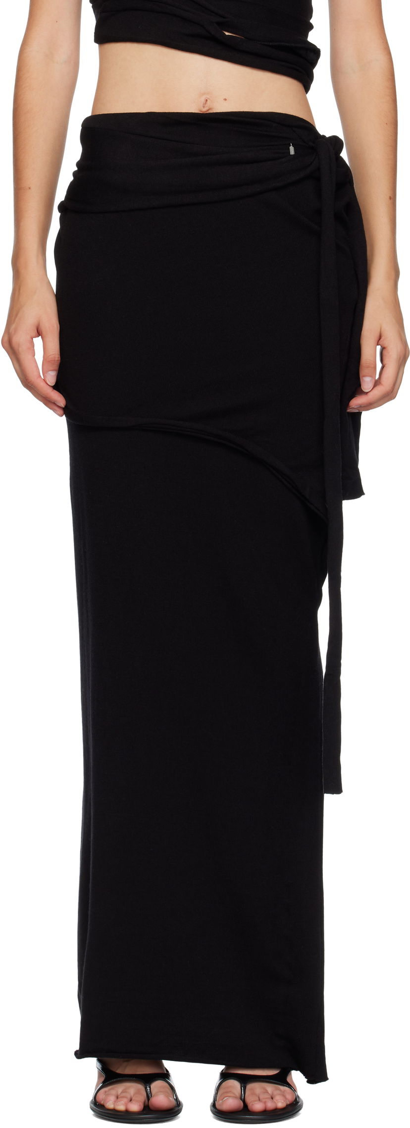 Suknja Ottolinger Ottolinger Lounge Drape Maxi Skirt Crna | 107-302007-01