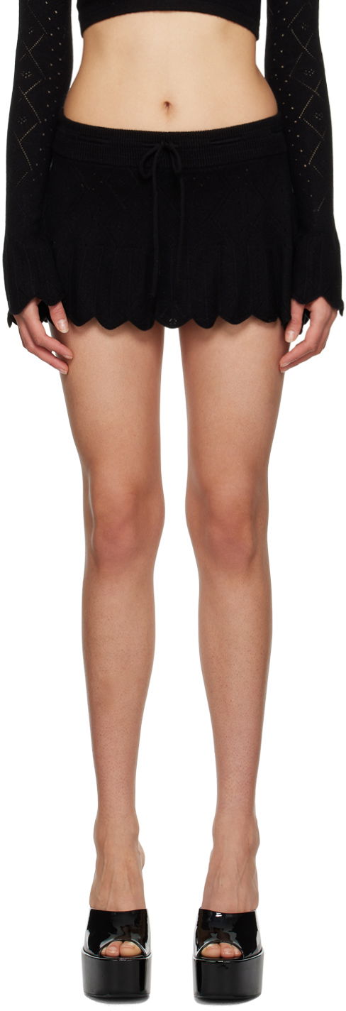 Suknja GUIZIO Guizio Scalloped Miniskirt Crna | DGF22M603_BLK