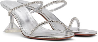 Dodaci Amina Muaddi Amina Muaddi Gilda Glass Slipper 70 Heeled Sandals Metalik | GILDA GLASS SLIPPER 70 PVC, 3