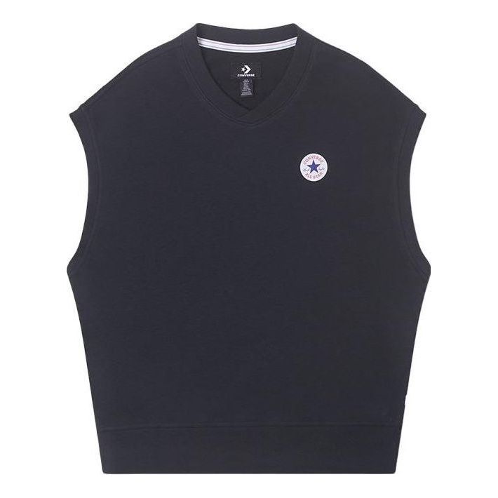Prsluk Converse Knitted V-neck Vest Crna | 10025908-A02