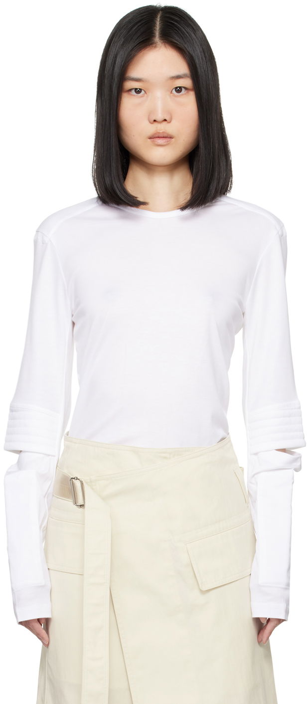 Majica kratkih rukava Helmut Lang Helmut Lang Astro Crew Long Sleeve T-Shirt Bijela | O05HW502