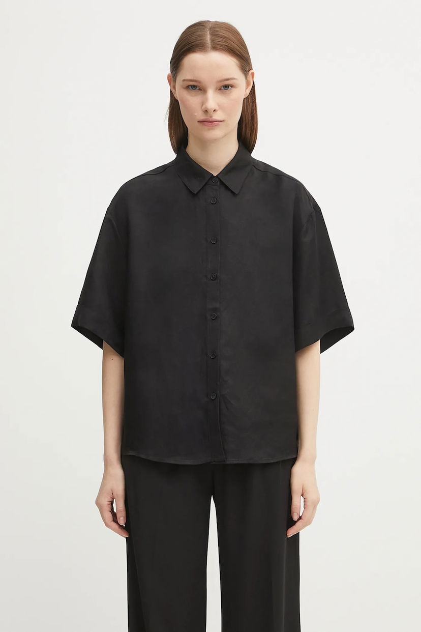 Košulja Anine Bing Anine Bing Coco Relaxed Linen-Blend Shirt Crna | A.07.11130
