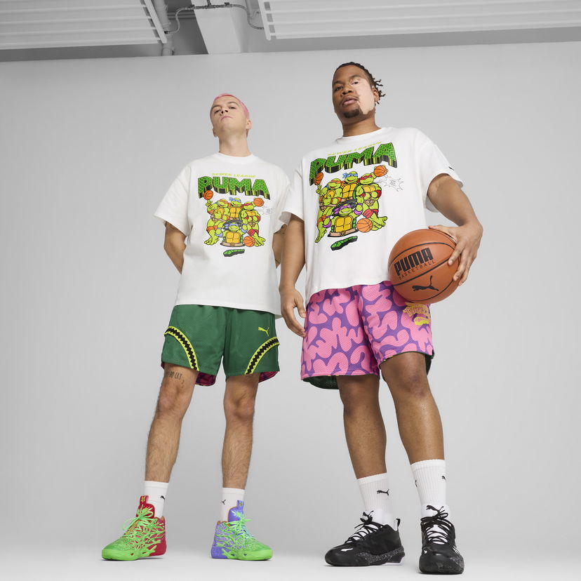 Majica kratkih rukava Puma PUMA x TMNT Reversible Basketball Shorts Bijela | 630931_01