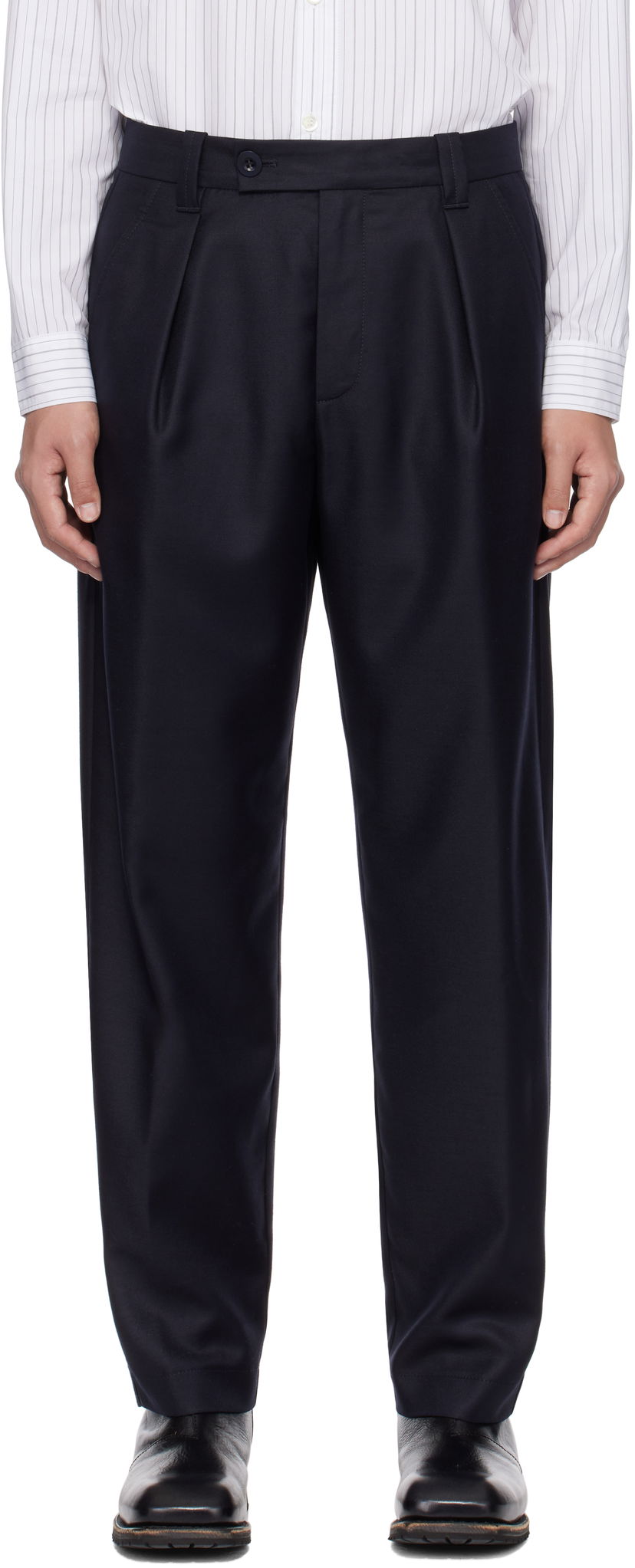 Hlače A.P.C. A.P.C. Renato Pleated Trousers Tamnoplava | LYAAV-H08428