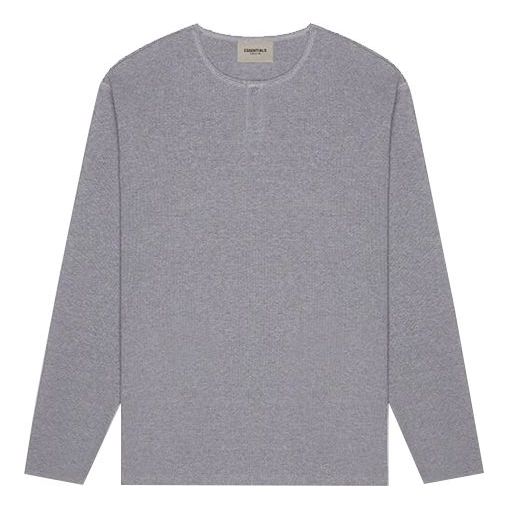 Džemper Fear of God Essentials Long Sleeve Henley Siva | FOG-FW20-179