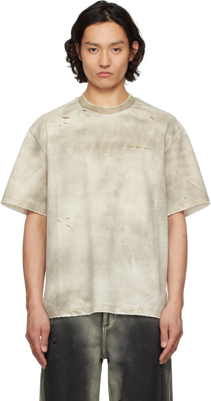 Majica kratkih rukava Feng Chen Wang Feng Chen Wang Sandwashed T-Shirt Bež | FUS19TS03