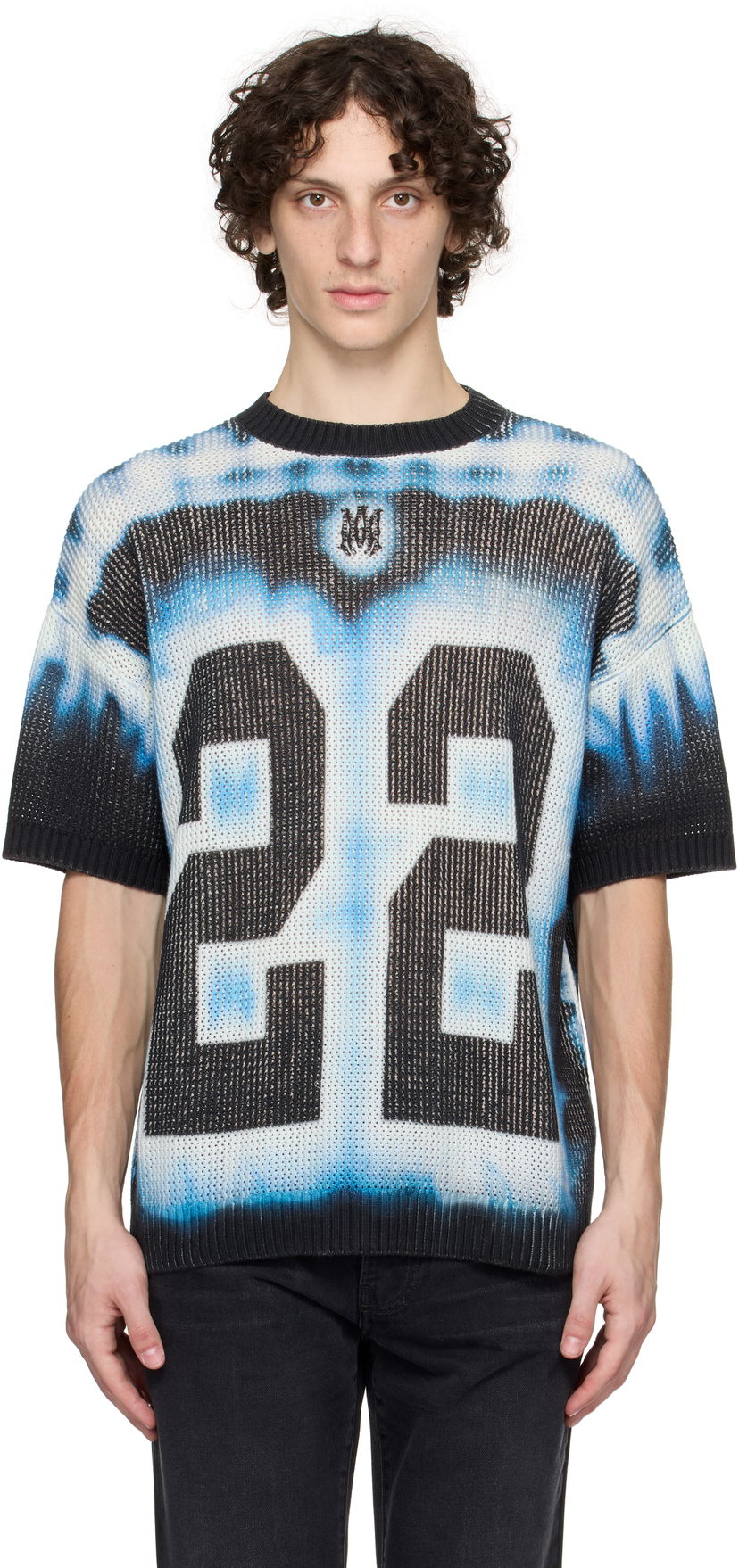 Majica kratkih rukava AMIRI AMIRI '22' Tie Dye Knit T-Shirt Plava | AMKNTE1051