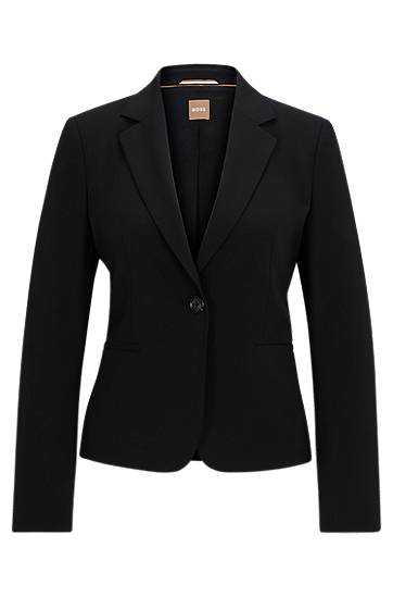 Jakna BOSS Regular-Fit Virgin Wool Blazer Crna | 50490020