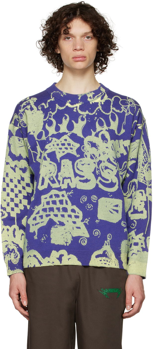 Džemper PACCBET Rassvet Blue Spray Sweater Tamnoplava | 2 BLUE