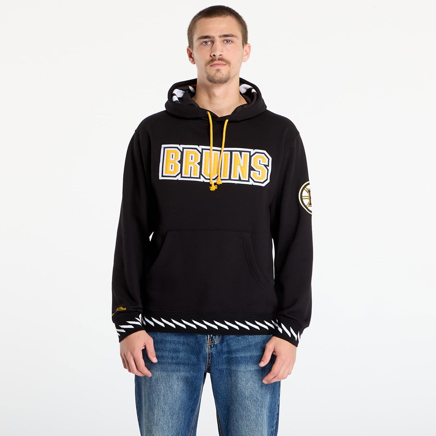 Dukserice Mitchell & Ness Mitchell & Ness NHL Playmaker Fleece Hoodie Vintage Logo Bruins Crna | TH11148-BBNBLCK, 0