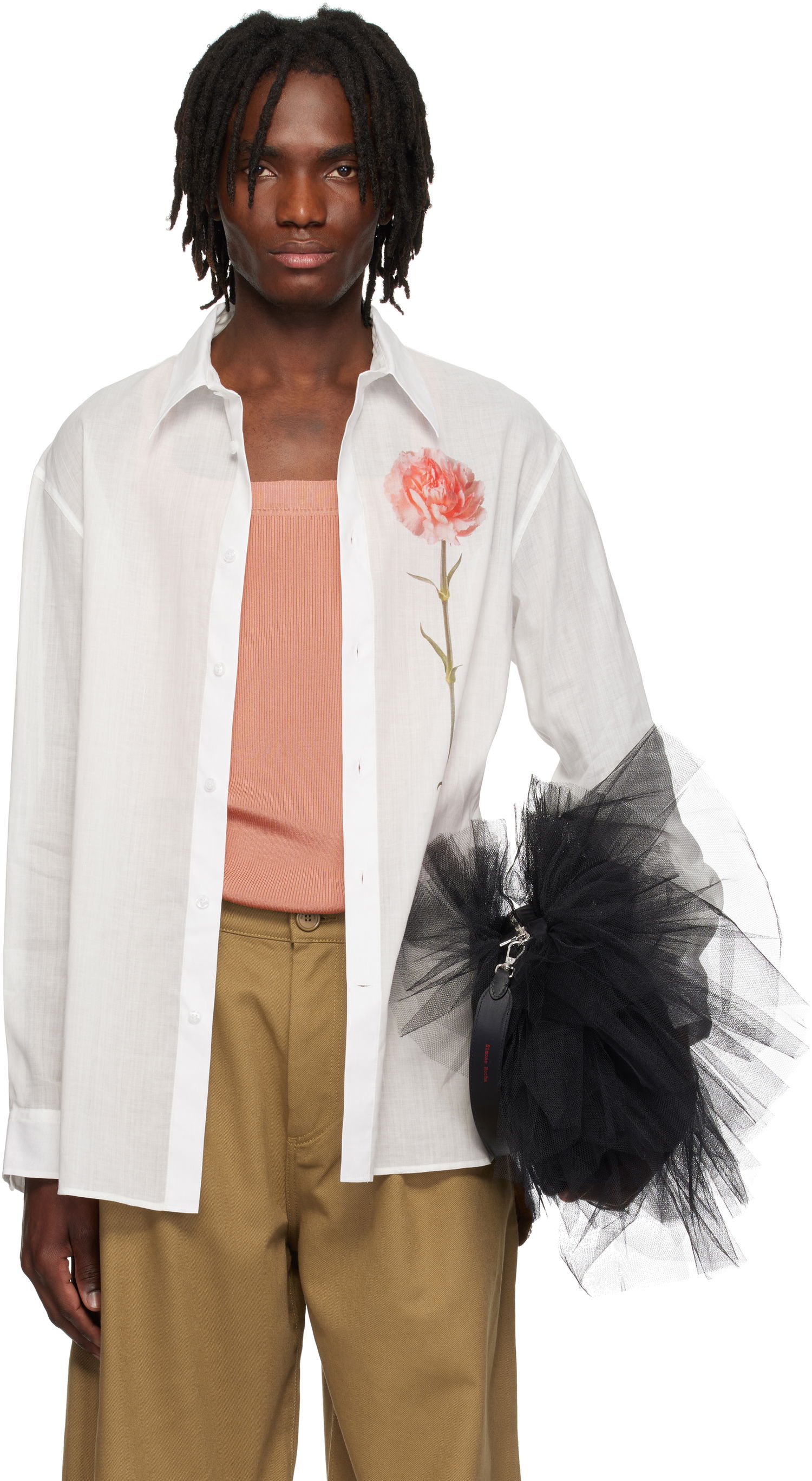 Košulja Simone Rocha Simone Rocha Carnation Print Easy Shirt Bijela | 5185P31A 1210, 0