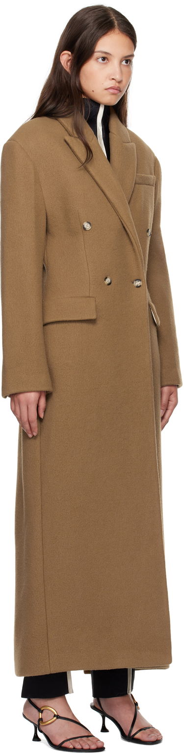 Kaputi Nanushka Nanushka Ferris Double-Breasted Long Coat Smeđa | NW24FWOW40076, 1