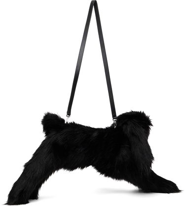 Torba za rame Simone Rocha Simone Rocha Faux Fur Hare Crossbody Bag Crna | BAG197B 0815, 1
