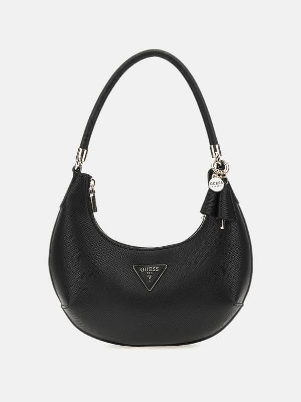 Torba za rame GUESS Gizele Saffiano Hobo Bag Crna | HWVG9195010, 0