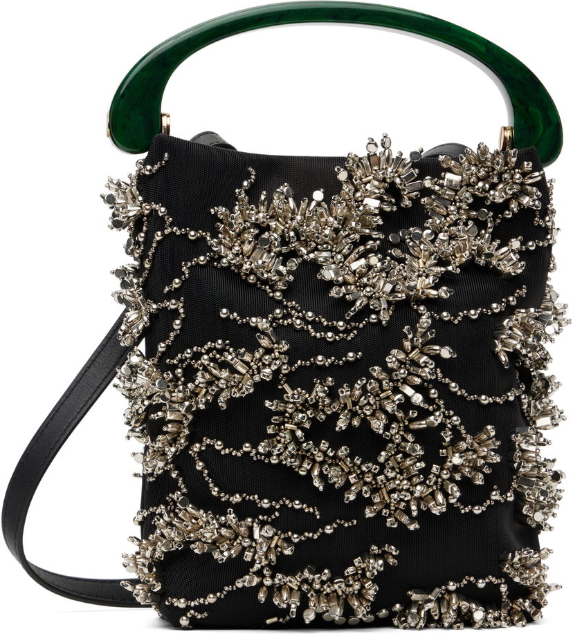 Ručna torbica Dries Van Noten Dries Van Noten Beaded Mesh Handbag Crna | 251-011522-695