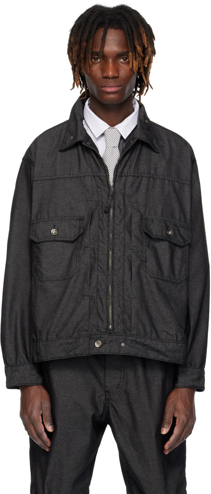 Jakna Engineered Garments Engineered Garments Trucker Denim Jacket Crna | 25S1D007