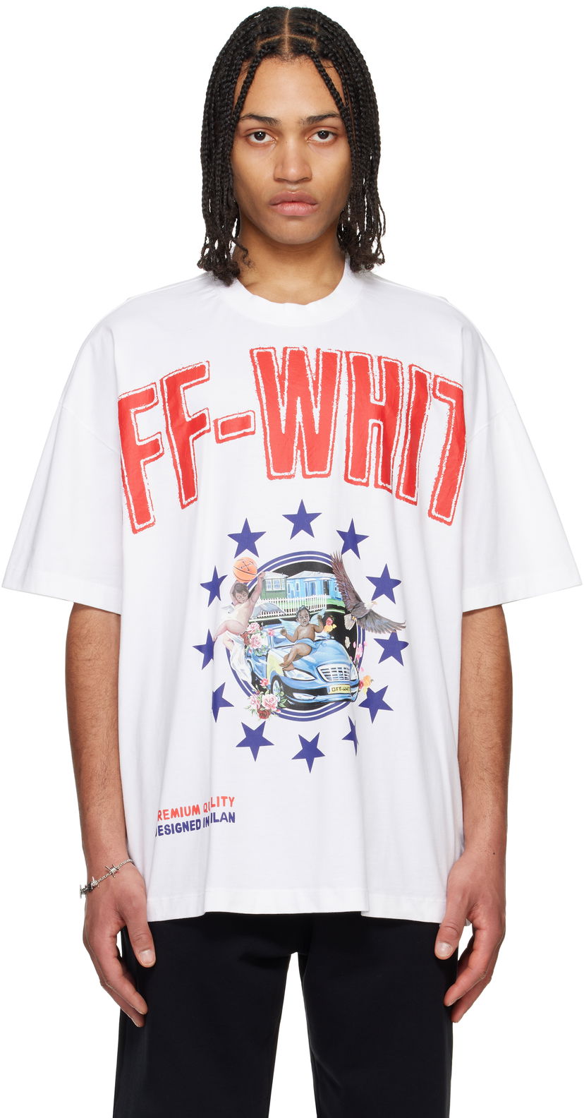 Majica kratkih rukava Off-White Off-White Fresco Star Graphic T-Shirt Bijela | OMAA161S25JER0010120