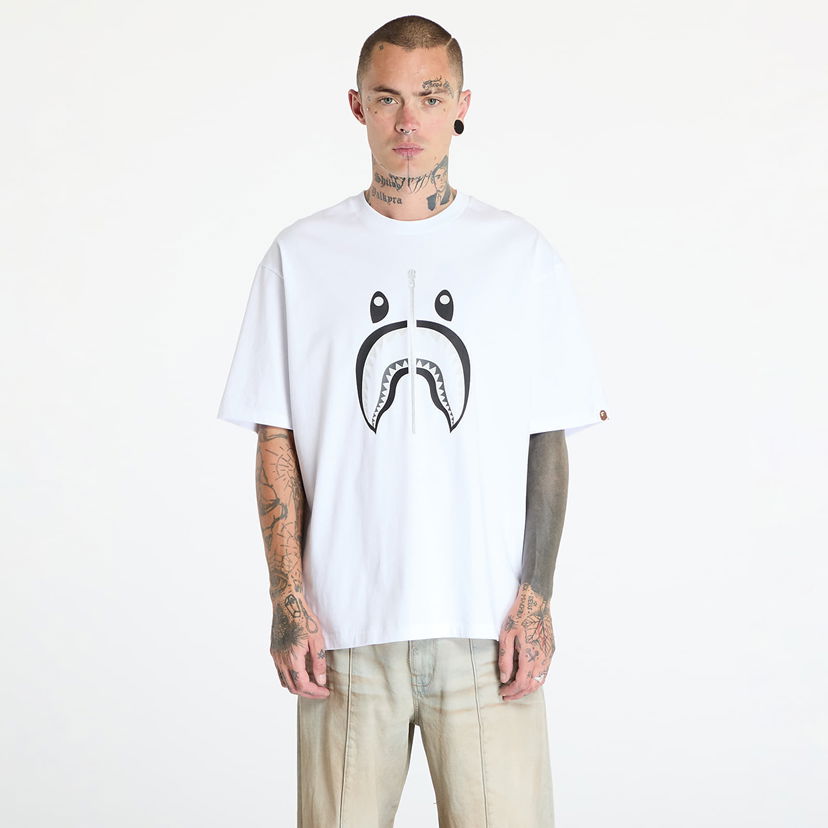 Majica kratkih rukava BAPE A BATHING APE Shark Tee White Bijela | 001TEK701311M WHT