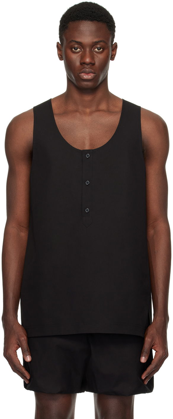 Majica bez rukava We11done We11done Scoop Neck Tank Top Crna | WD-BL1-24-118-M-BK