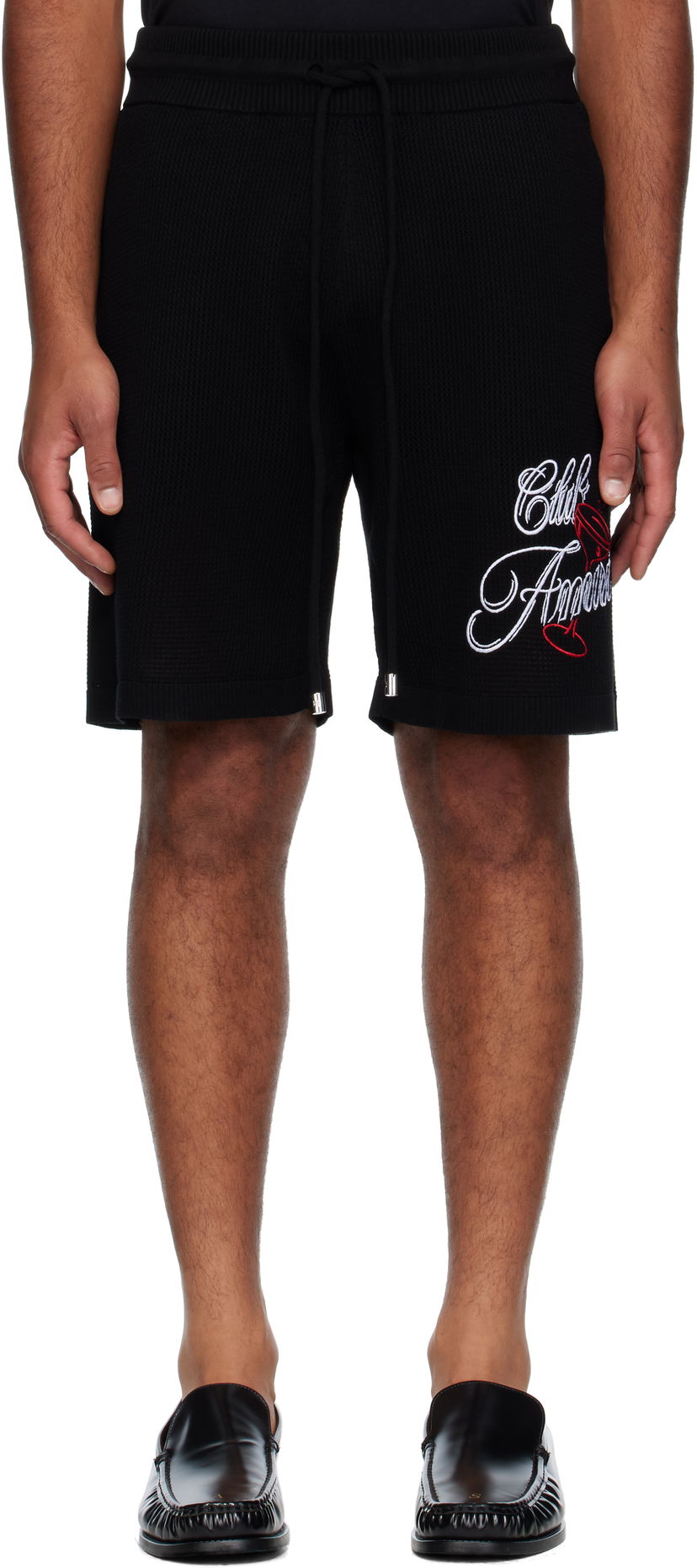 Kratke hlače AMIRI AMIRI 'Club Amiri' Crochet Shorts Crna | AMKNSH1043