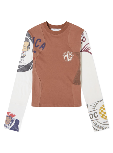 Majica kratkih rukava Marine Serre Regenerated Graphic Patchwork T-Shirt Smeđa | WTO106-BR51