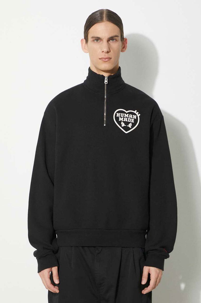 Dukserice Human Made Military Half-Zip Printed Sweatshirt Crna | HM27CS021