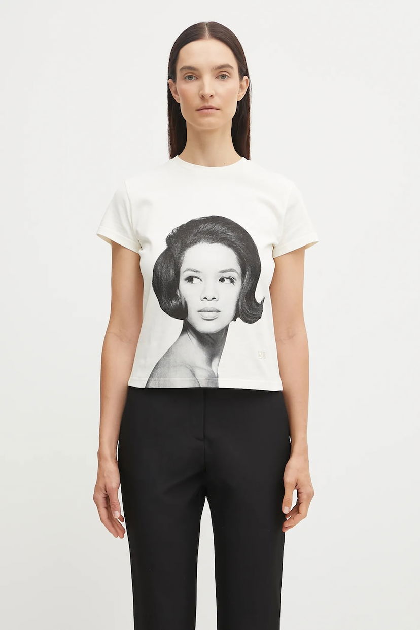 Majica kratkih rukava Wales Bonner Wales Bonner Selah Cropped T-Shirt Bijela | UA25JE11.JE01.100