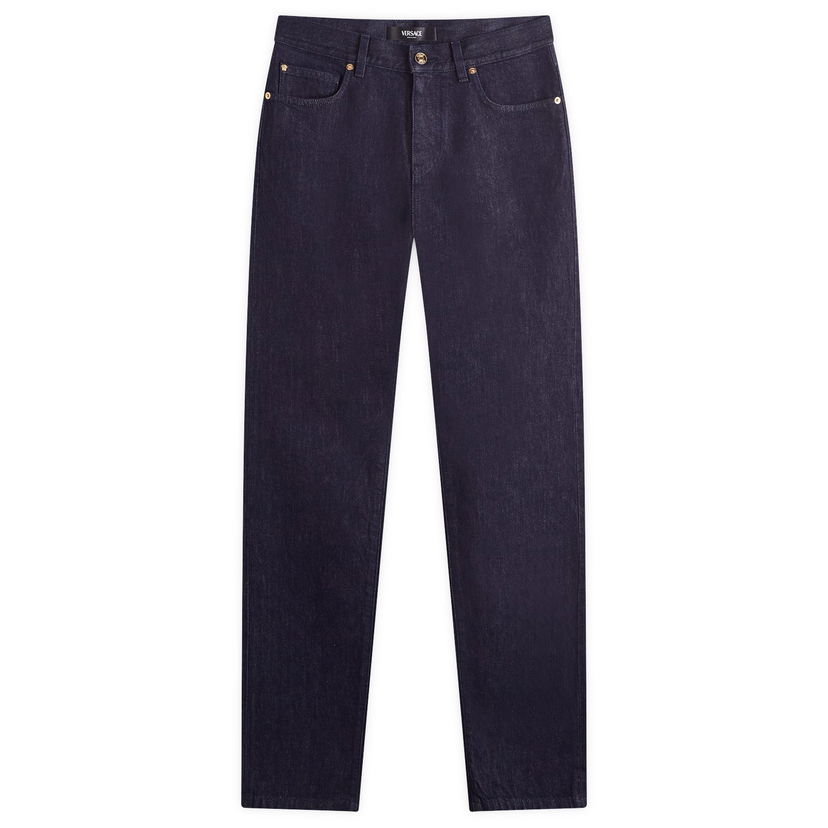Jeans Versace Reactive Embroidered Denim Jeans Tamnoplava | 1015844-1A12477-1D100