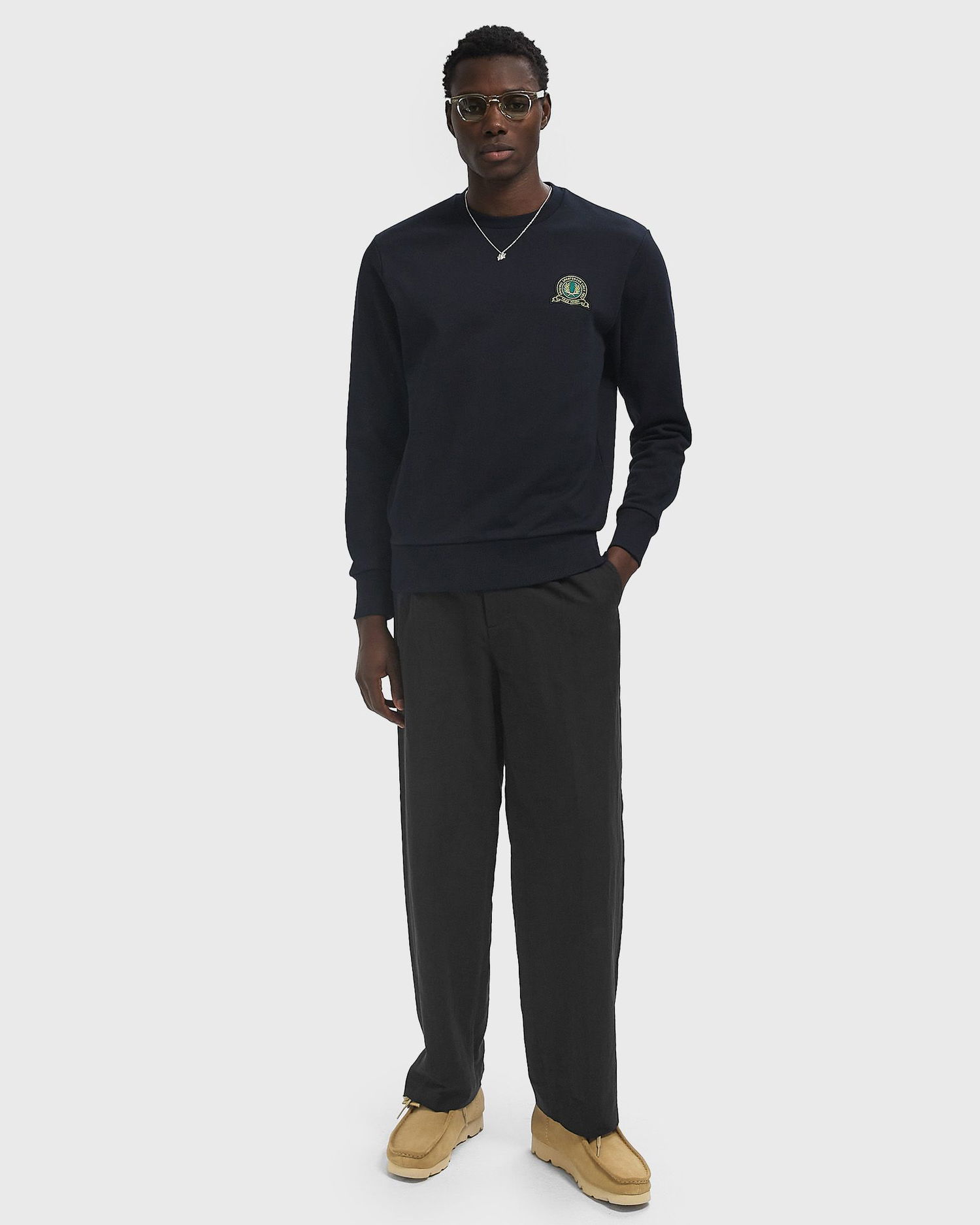 Dukserice Fred Perry Tennis Badge Sweatshirt Tamnoplava | M1751-608, 1