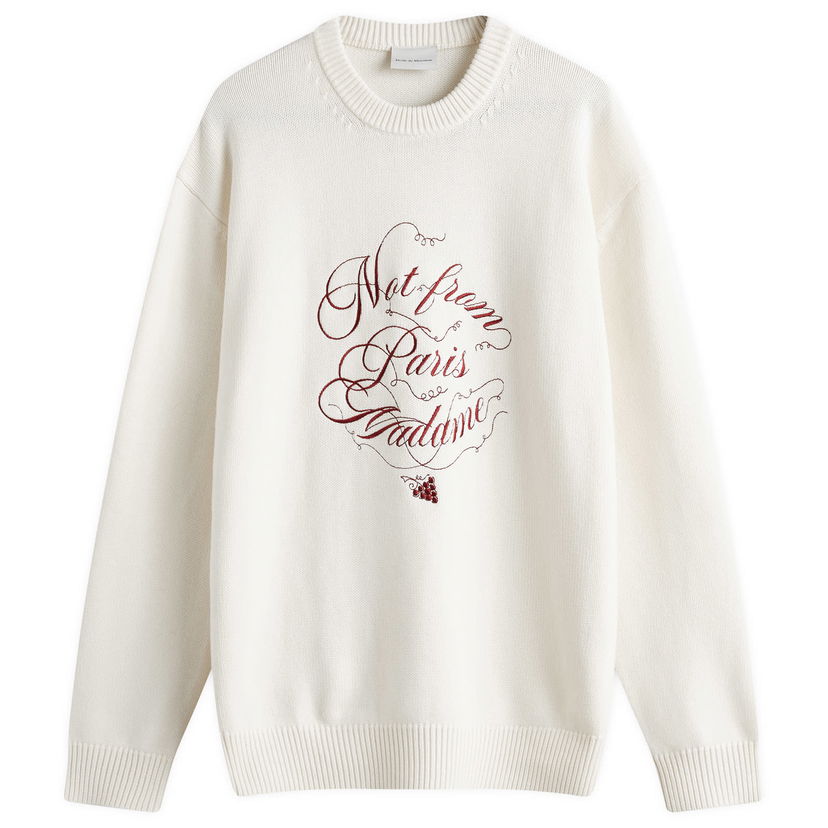 Džemper Drôle de Monsieur Crew Knit With Graphic Print Bijela | F-PO178-WO023-CM