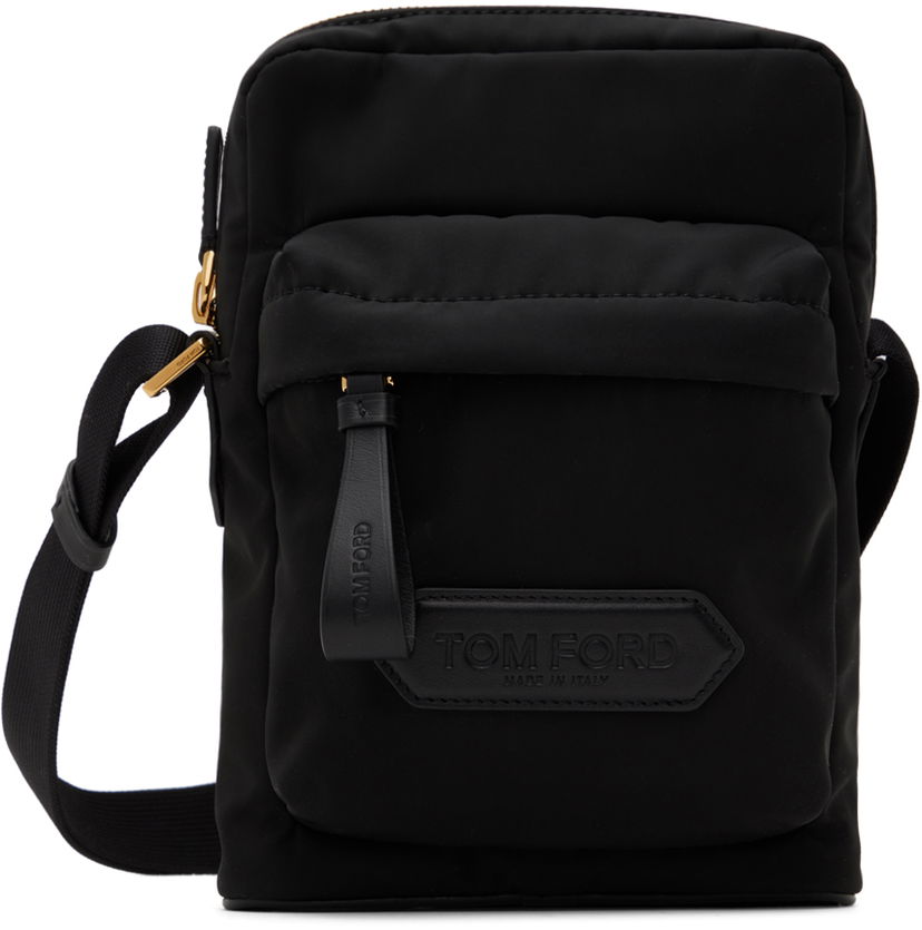 Torba za rame Tom Ford Nylon Zip Crossbody Messenger Bag Crna | H0461-TNY017G