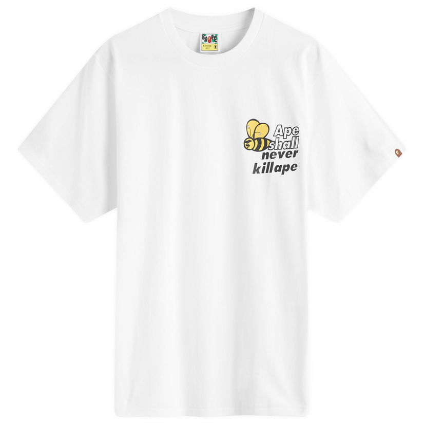 Majica kratkih rukava BAPE ASHKA Bee Logo T-Shirt Bijela | 001TEK301045M-WHT